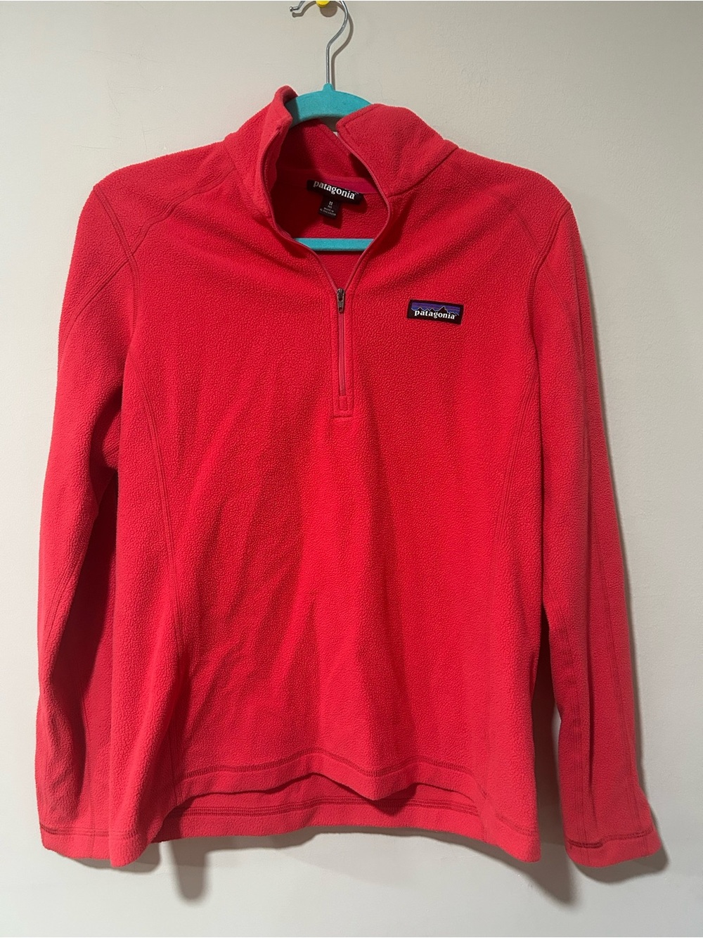 Patagonia Hot Pink quarter zip fleece pullover